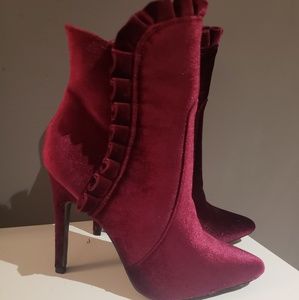 Red velvet Booties